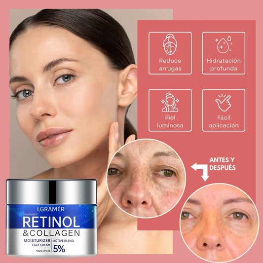 Crema Retinol Anti-Edad Blanqueadora y Reafirmante Facial