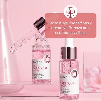 Sérum Facial de Flor de Cerezo Japonés Antiarrugas, Manchas y Rejuvenecimiento